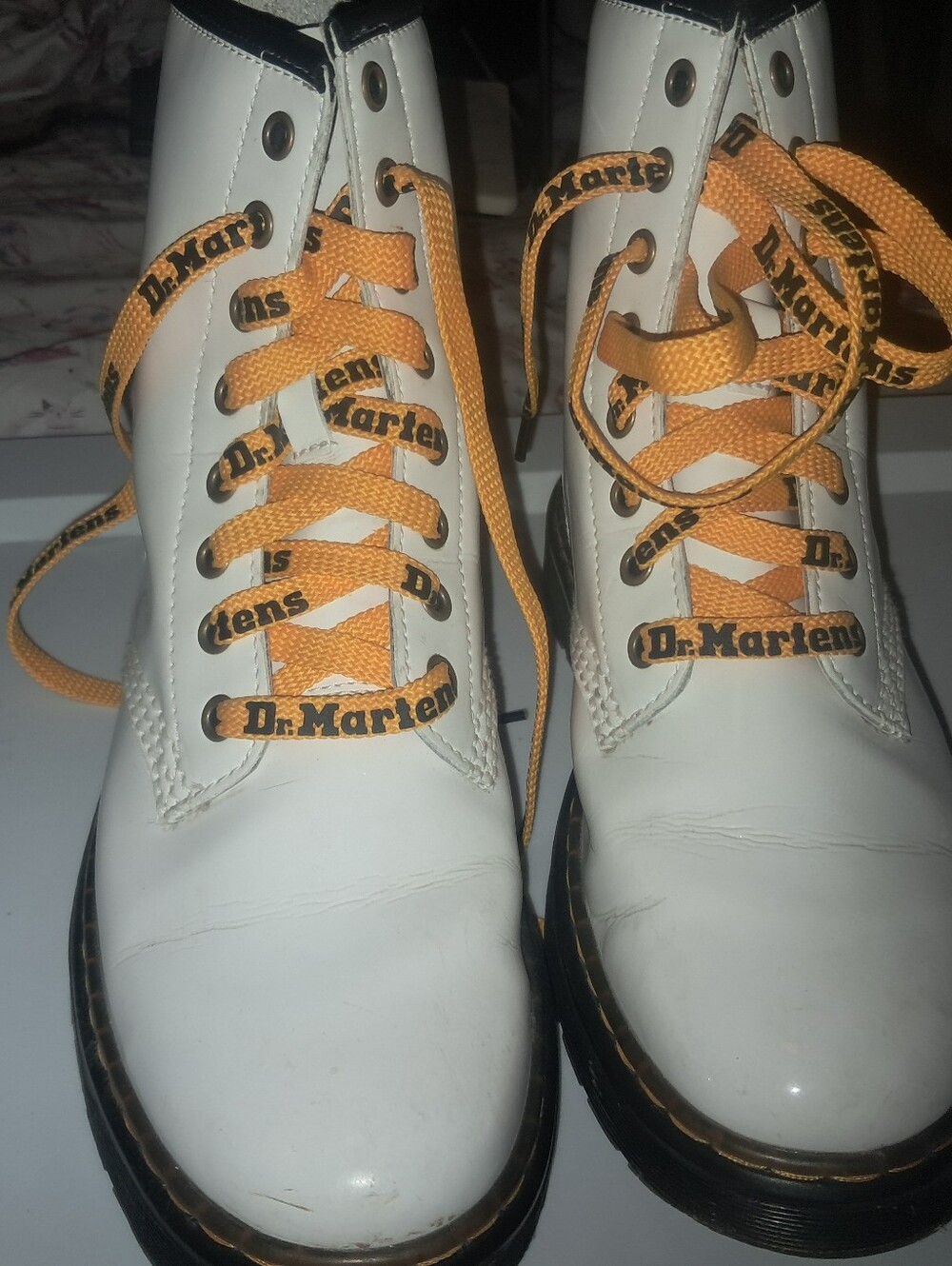 Dr.Martens White Patent Boots